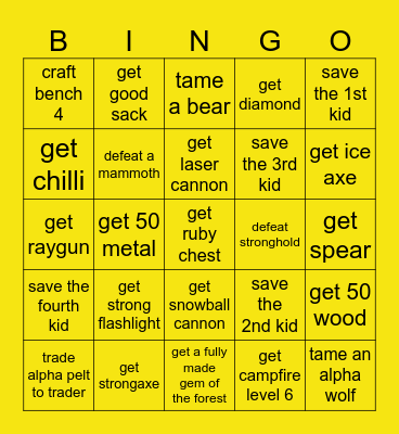 99 nights bingo Card