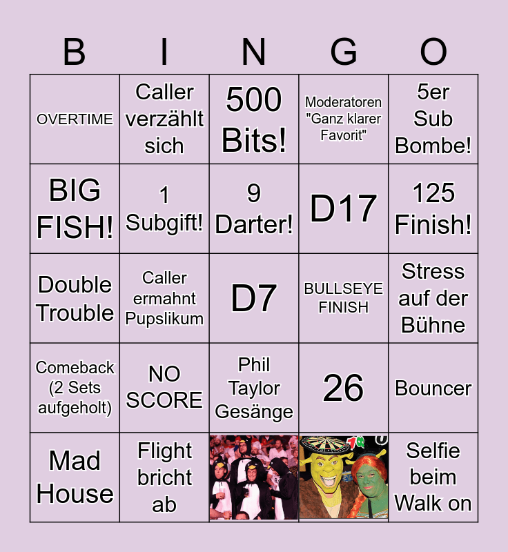 DART WM Bingo Card