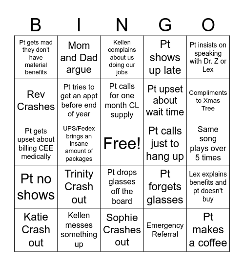 2025 End of Year Bingo Card