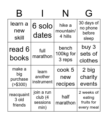 joels bing Bingo Card