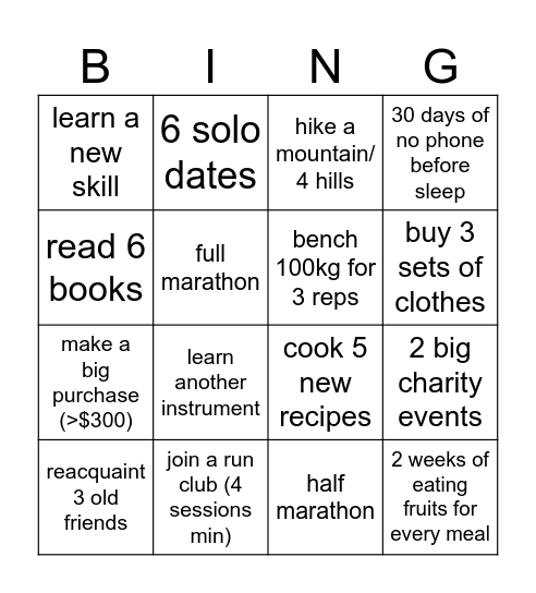 joels bing Bingo Card