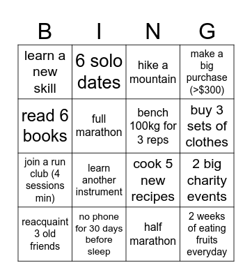 joel's bing Bingo Card