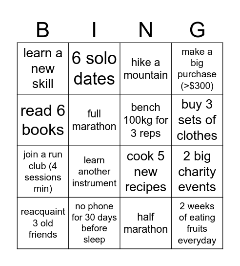 joel's bing Bingo Card