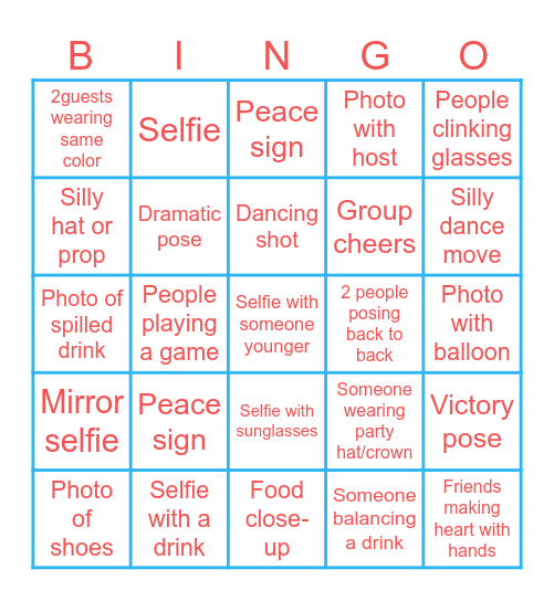 Photo Bingo Card