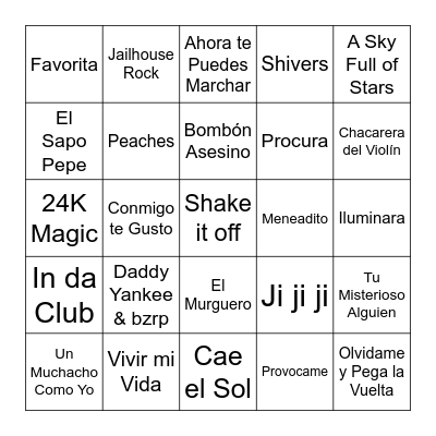 BINGO MUSICAL Bingo Card