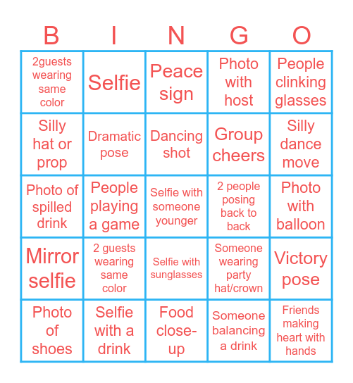 Photo Bingo Card