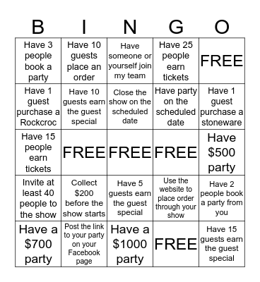 The Pampered Chef BINGO Card