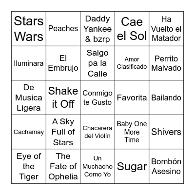 BINGO MUSICAL Bingo Card