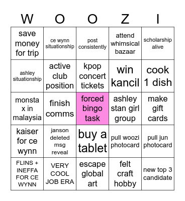WOOAHAE Bingo Card