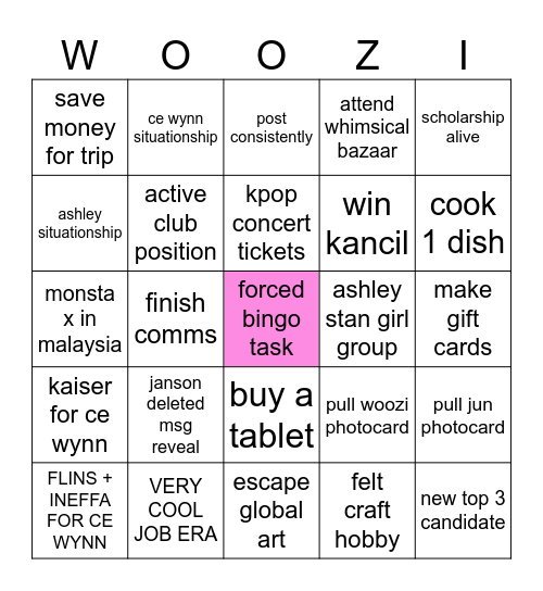 WOOAHAE Bingo Card