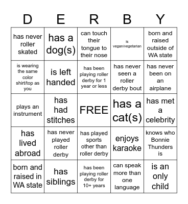 Find someone who... Bingo Card