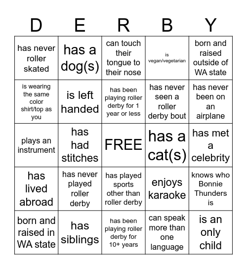 Find someone who... Bingo Card