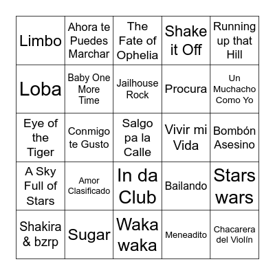 BINGO MUSICAL Bingo Card