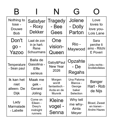 Gaby&Paul NY Bingo Card