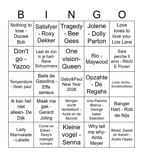 Gaby&Paul NY Bingo Card