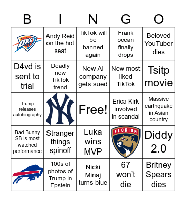 2026 Bingo! Bingo Card