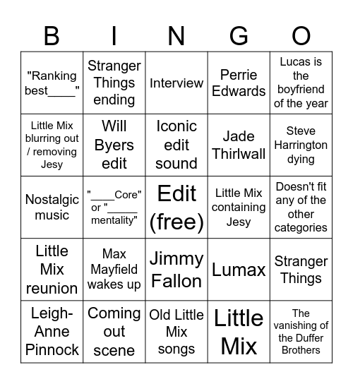 TikTok Bingo Card