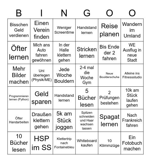 2026 Bingo Card