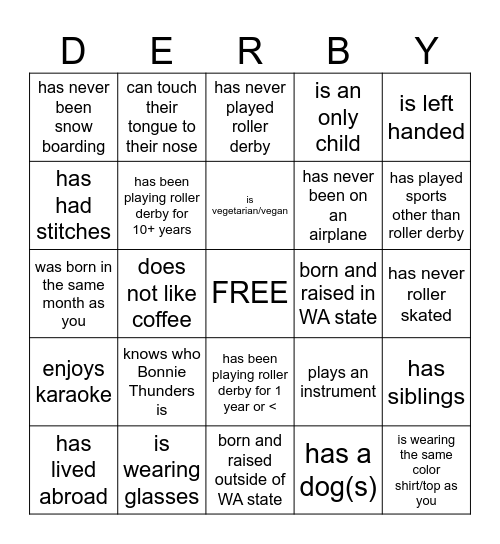 Find someone who... Bingo Card