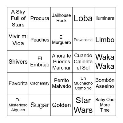 BINGO MUSICAL Bingo Card