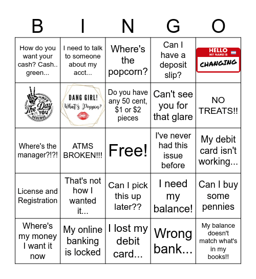 Banker Bingo Card
