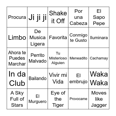 BINGO MUSICAL Bingo Card