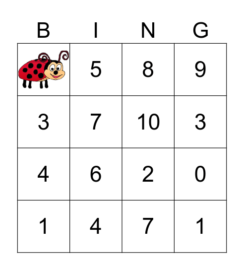 1-10 Bingo Card