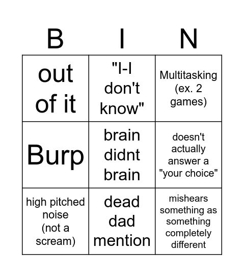 Berry Tic Tac Toe Bingo Card