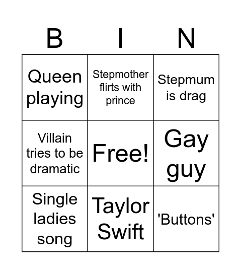 Panto bingo 👅 Bingo Card
