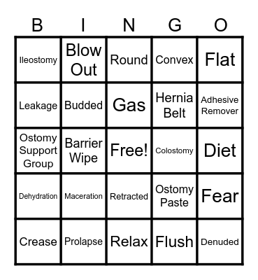 Ostomy Bingo Card
