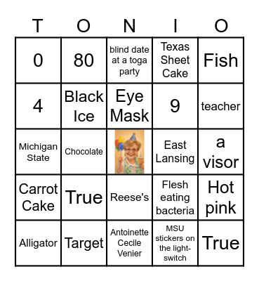Grandma's 80th Birthday Bingo Card