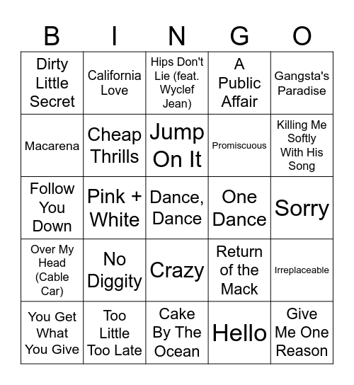 1996, 2006, 2016 Bingo Card