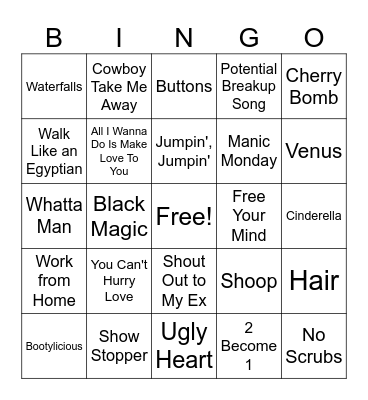 Girl Groups Bingo Card