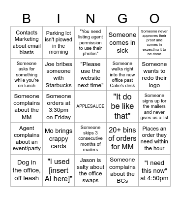 RPLUS MARKETING BINGO Card