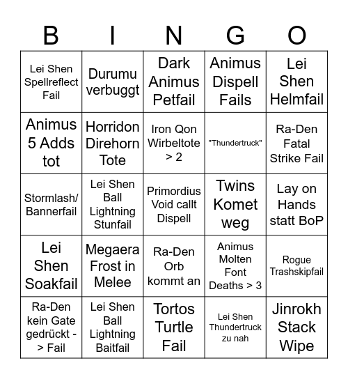 ToT Bingo Card