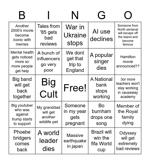 2026 bingoo Bingo Card