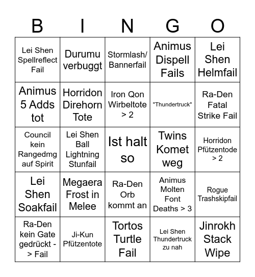 ToT Bingo Card