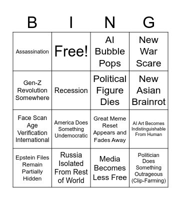 2026 bing Bingo Card