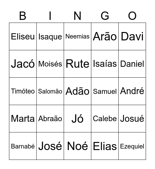 Worship Bingo Card