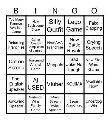 The Definitive GA Bingo Card Bingo Card
