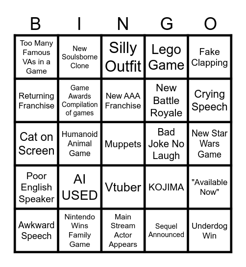 The Definitive GA Bingo Card Bingo Card