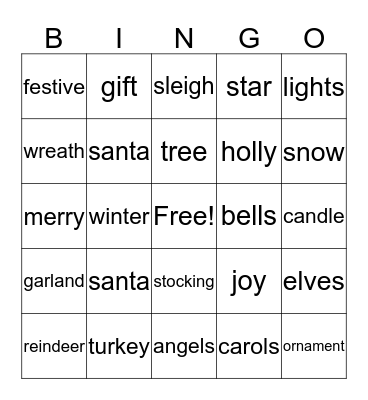 Christmas Bingo Card