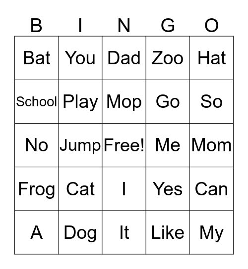 Name Bingo Card