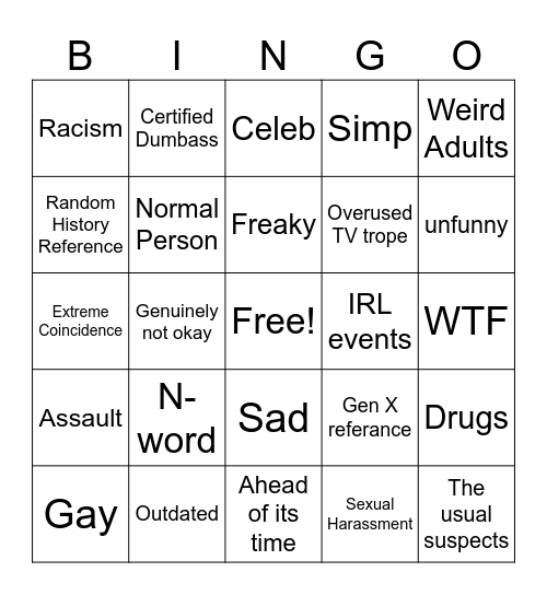 Ella's Academy Bingo Card