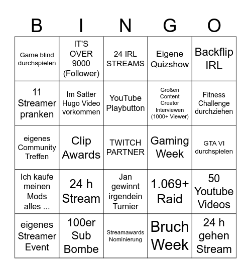 JANEMMEL BINGO 2026 Bingo Card