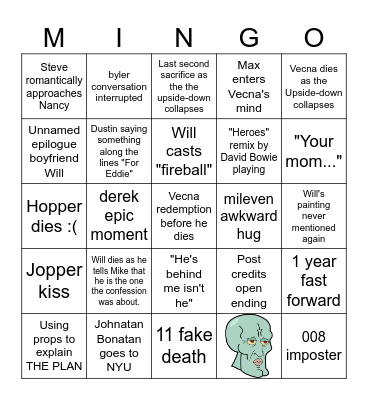 Strangerer Things? Bingo Card