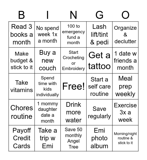 2026 Bingo Card