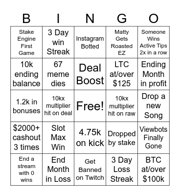 January 2026 Bingo Card