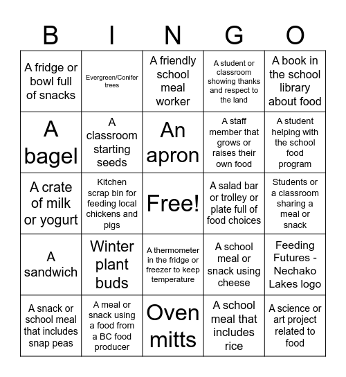 Feeding Futures Bingo Card