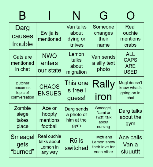 HEL BINGO Card